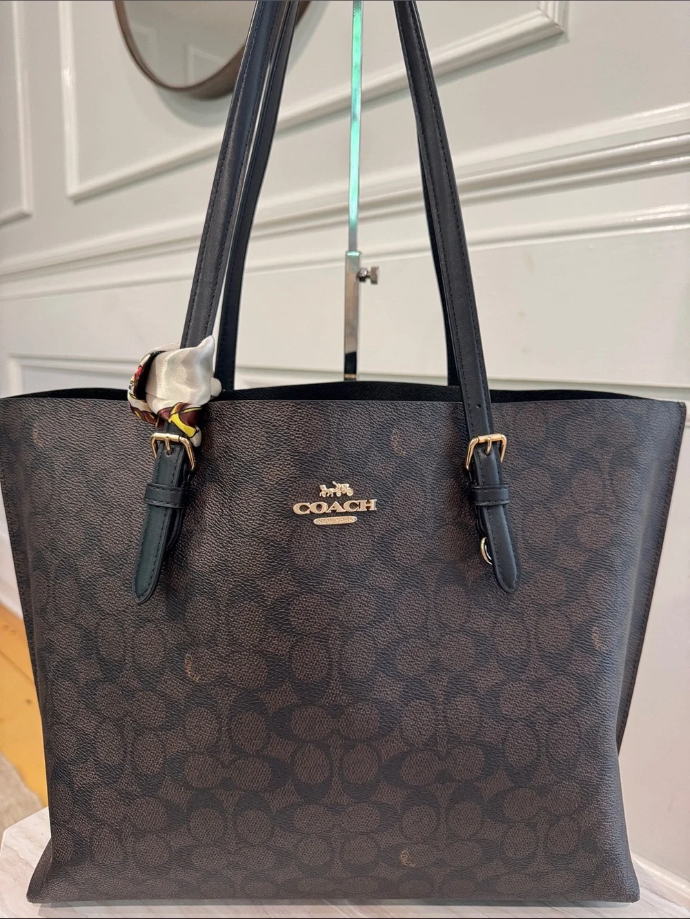 Coach Bag Large Brown Signature Leather City Tote Bag